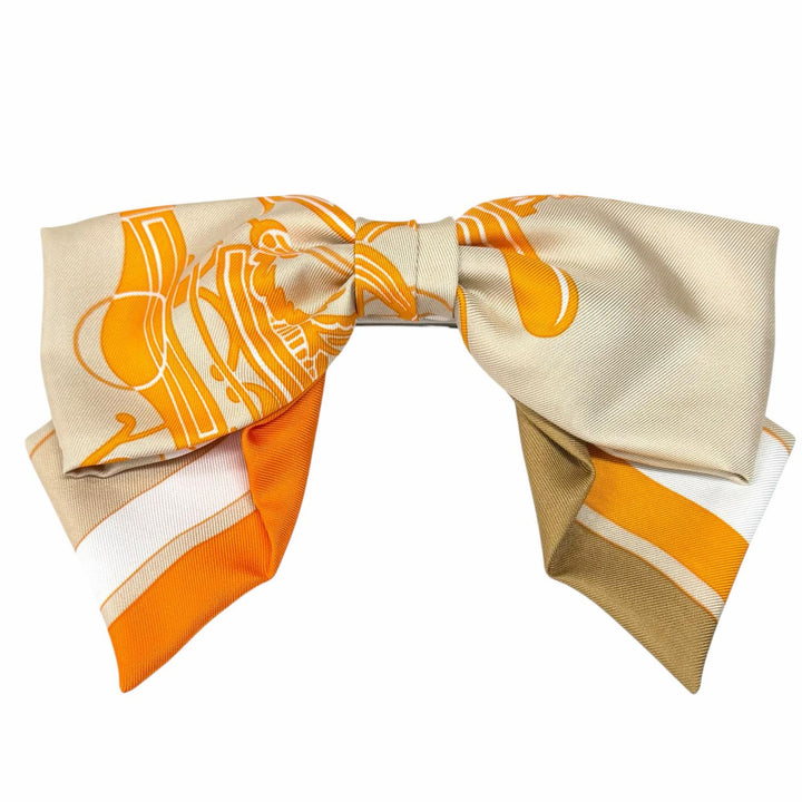 Pristine HERMES Valletta Grenelle Exlibris beige silk Women
