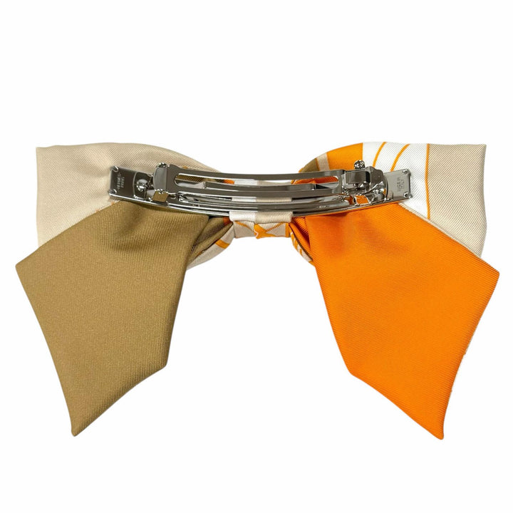 Pristine HERMES Valletta Grenelle Exlibris beige silk Women