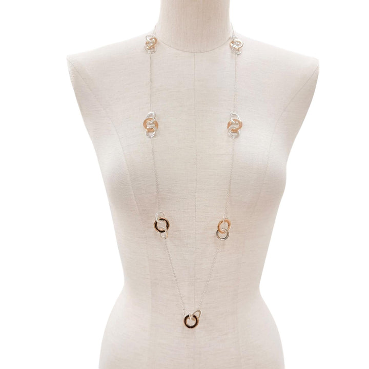 Great TIFFANY&Co. Necklace 1837 Interlocking Multi Circle Long Necklace SV925