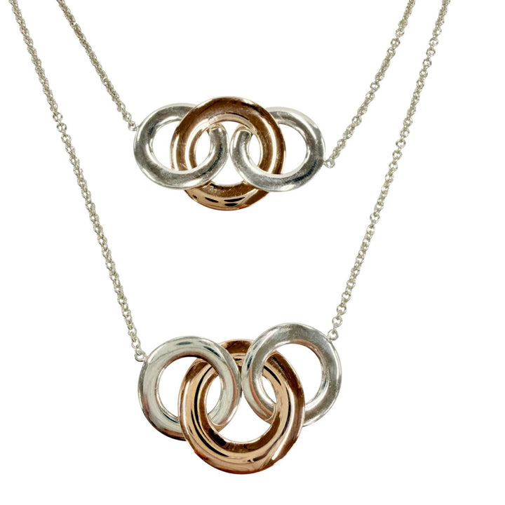 Great TIFFANY&Co. Necklace 1837 Interlocking Multi Circle Long Necklace SV925