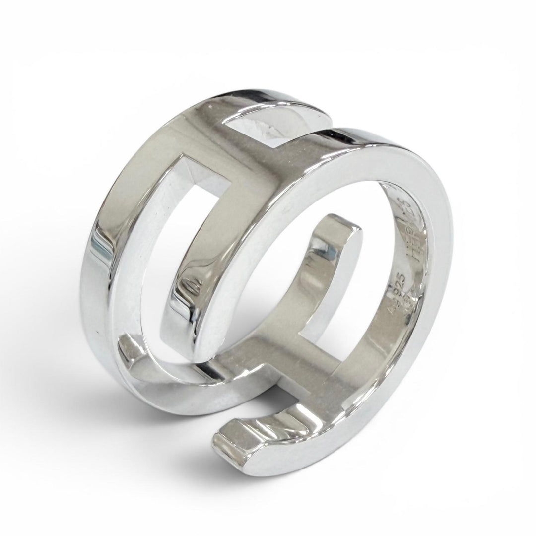 Excellent HERMES Ring ring H Symbol Ring, Finger Ring, Accessory Silver AG925 48