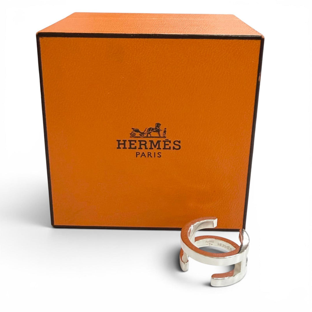 Excellent HERMES Ring ring H Symbol Ring, Finger Ring, Accessory Silver AG925 48
