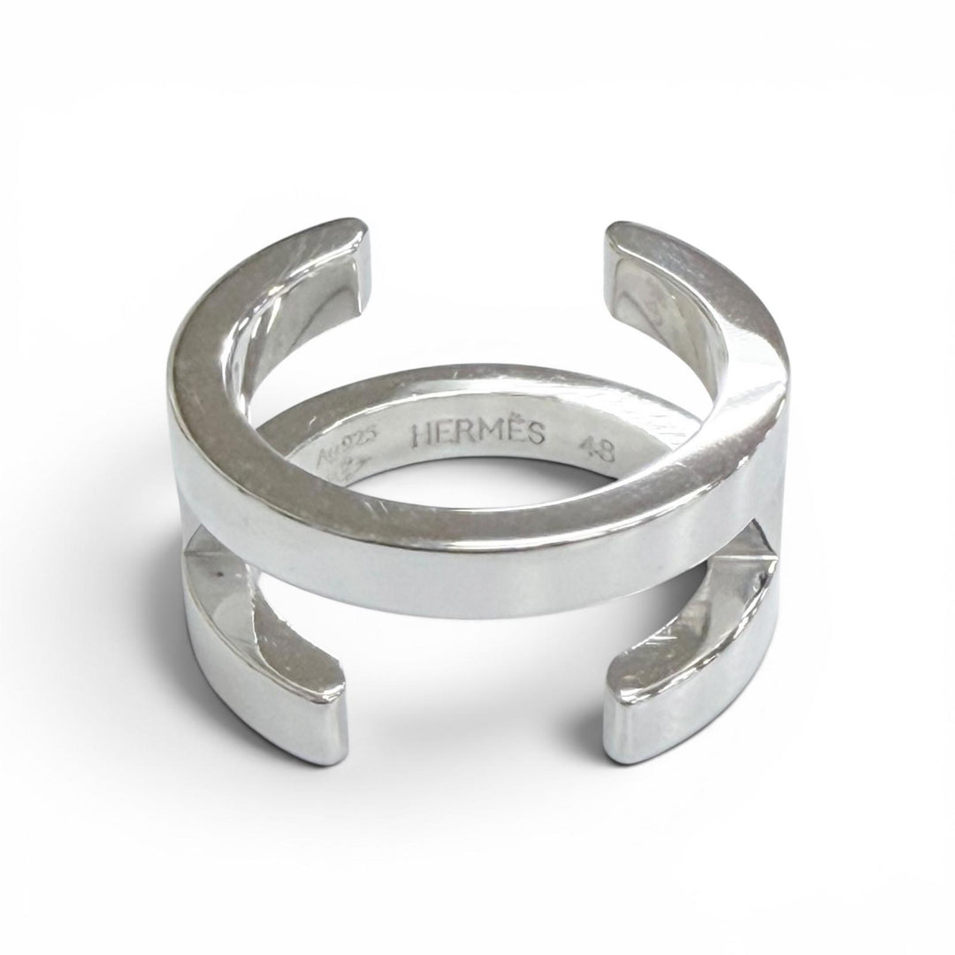 Excellent HERMES Ring ring H Symbol Ring, Finger Ring, Accessory Silver AG925 48
