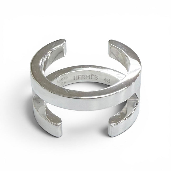 Excellent HERMES Ring ring H Symbol Ring, Finger Ring, Accessory Silver AG925 48