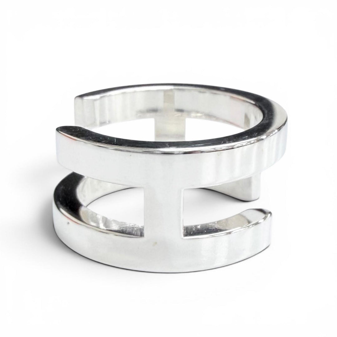 Excellent HERMES Ring ring H Symbol Ring, Finger Ring, Accessory Silver AG925 48