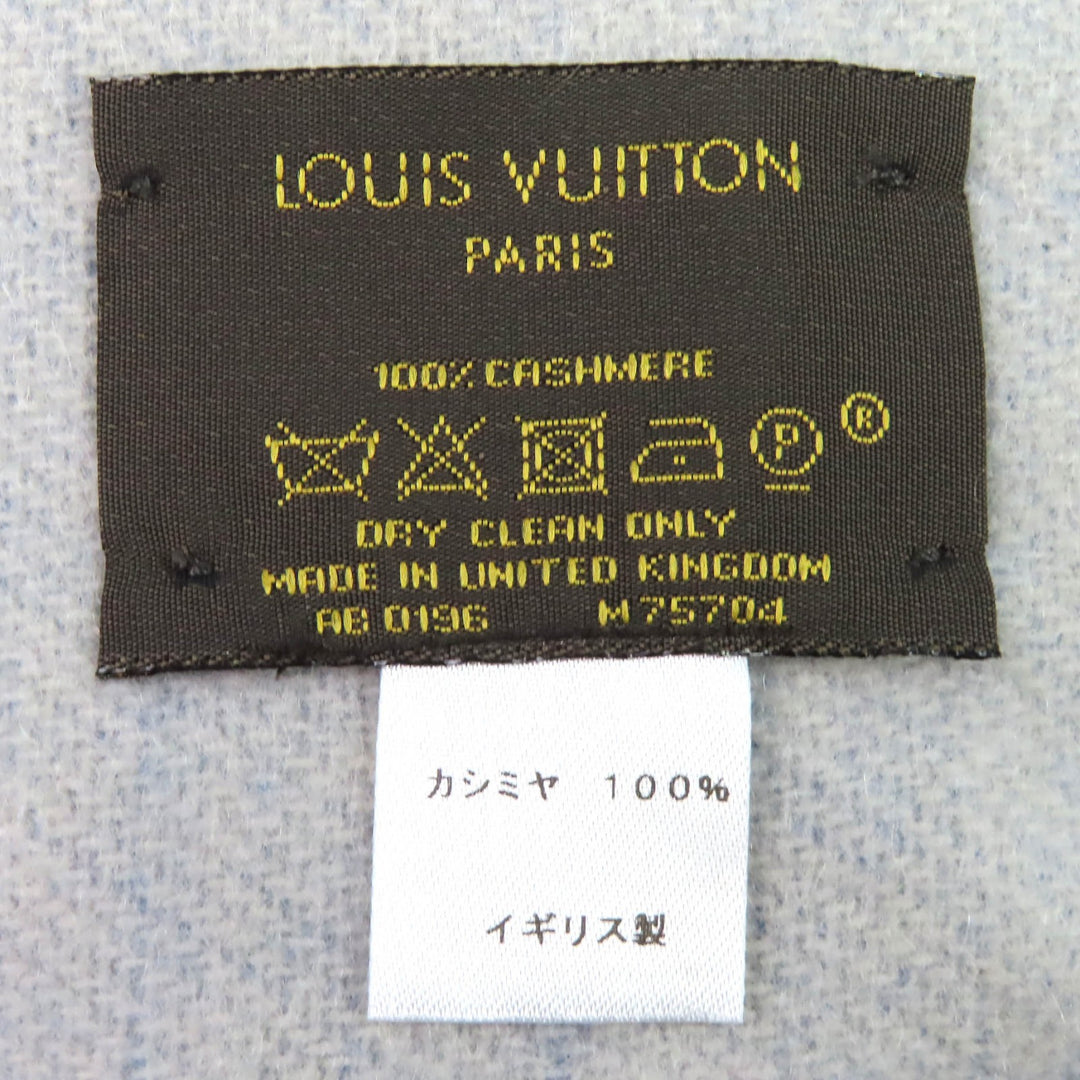 Great LOUIS VUITTON Scarf Escalp Reykjavik Monogram fringe shawl cashmere M75704