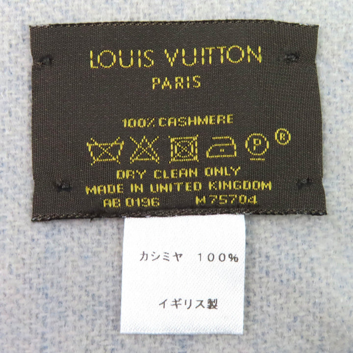 Great LOUIS VUITTON Scarf Escalp Reykjavik Monogram fringe shawl cashmere M75704