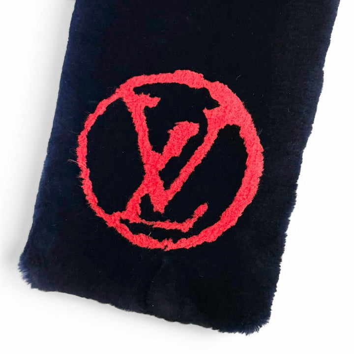 Great LOUIS VUITTON Scarf Echarpe Shirring Darling Navy Beaver Women M73024
