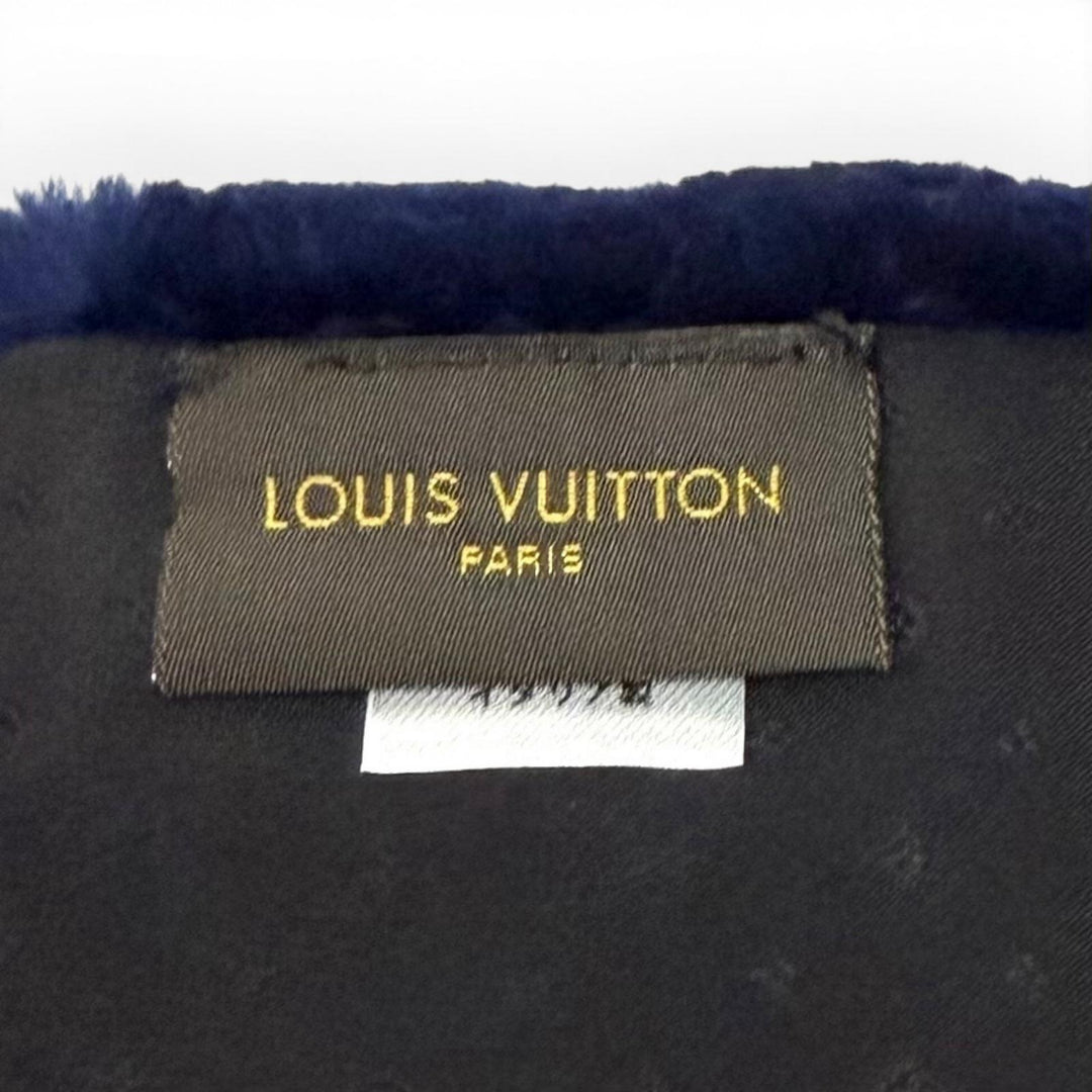 Great LOUIS VUITTON Scarf Echarpe Shirring Darling Navy Beaver Women M73024