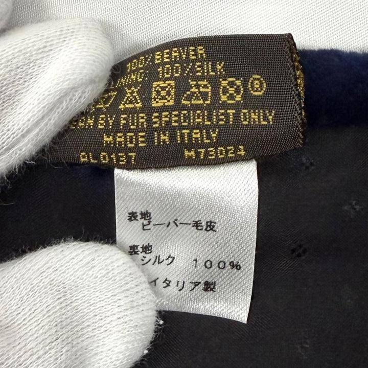 Great LOUIS VUITTON Scarf Echarpe Shirring Darling Navy Beaver Women M73024
