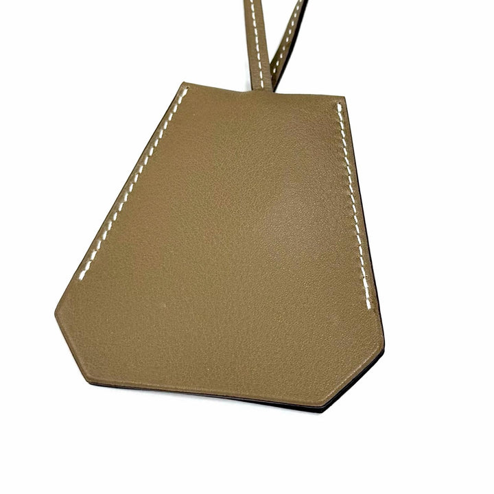 Excellent HERMES Necklace Leather Clochette Necklace Charm Leather leather Women