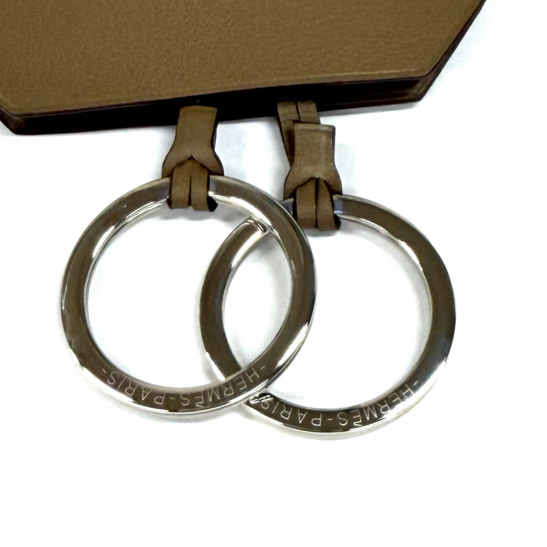 Excellent HERMES Necklace Leather Clochette Necklace Charm Leather leather Women
