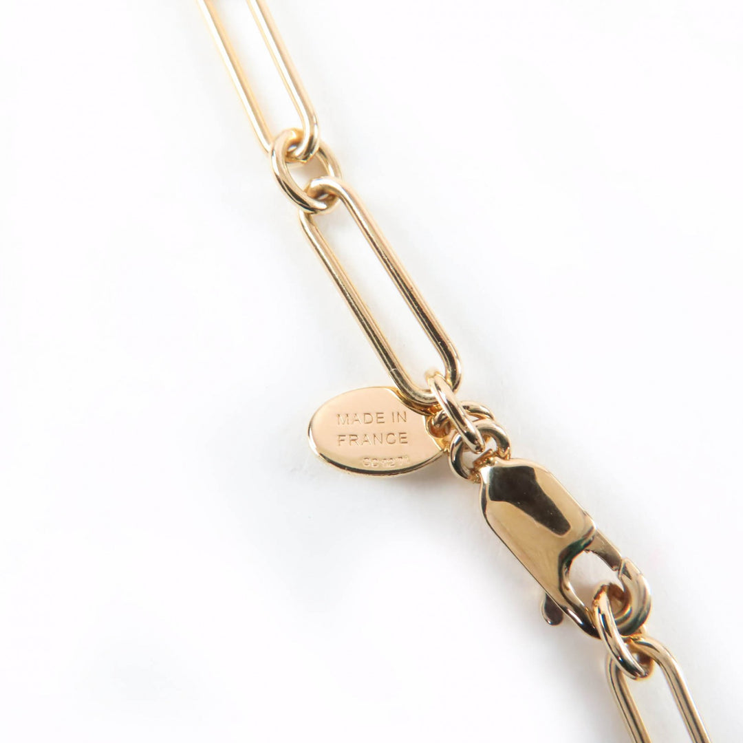 Excellent HERMES Necklace Marokinje GM Fusion Kelly gold Buffalo horn Women
