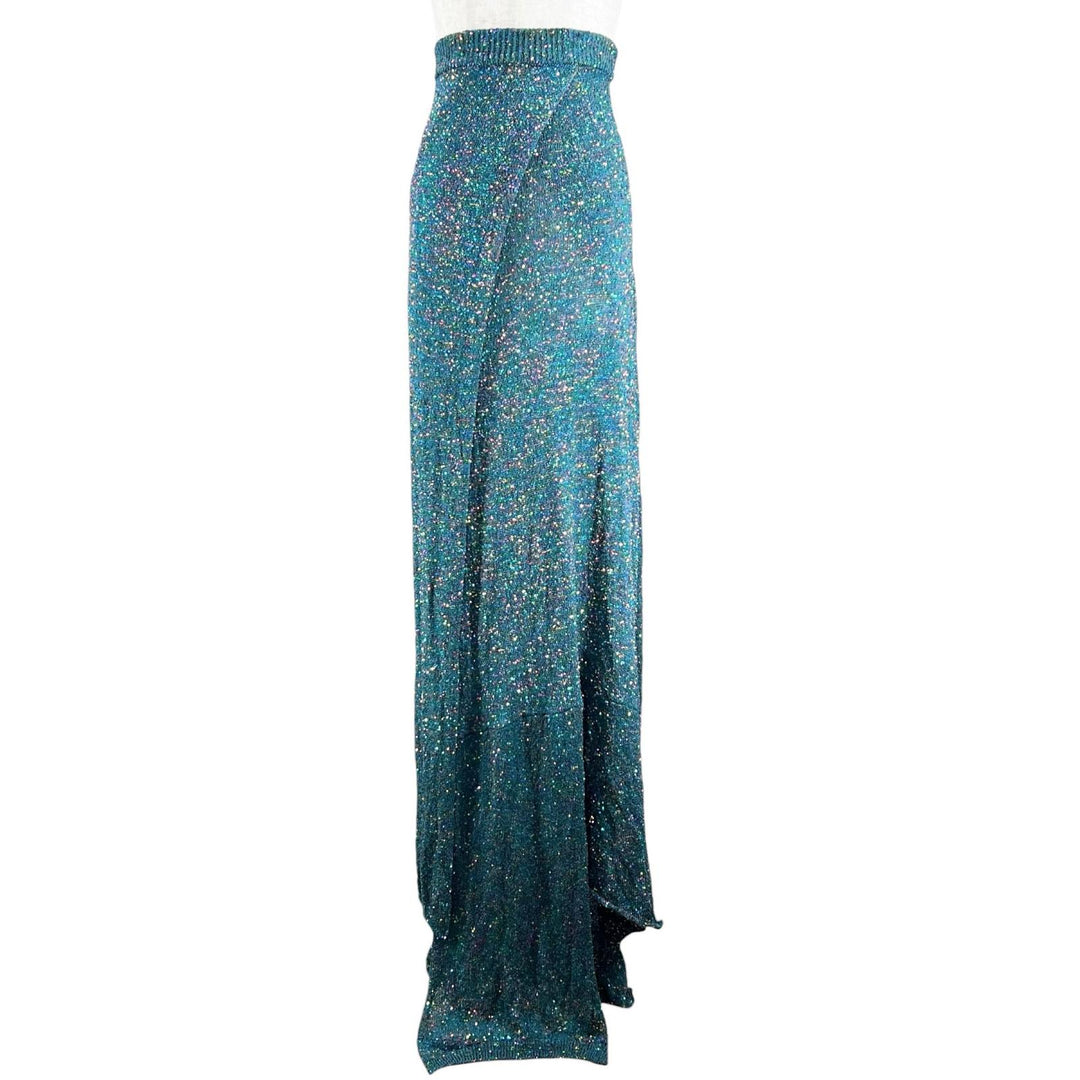 Excellent LOEWE skirt Long dress with sequined petticoat green polyamide Women