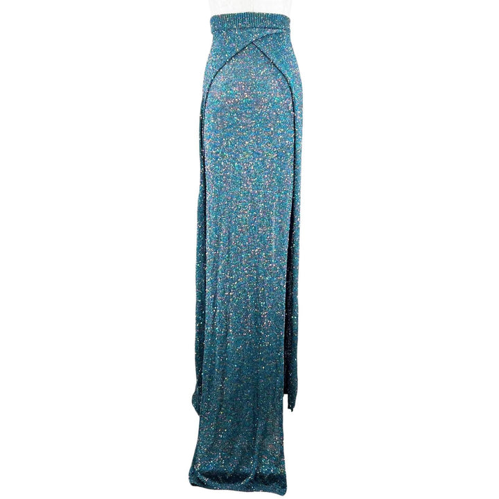 Excellent LOEWE skirt Long dress with sequined petticoat green polyamide Women
