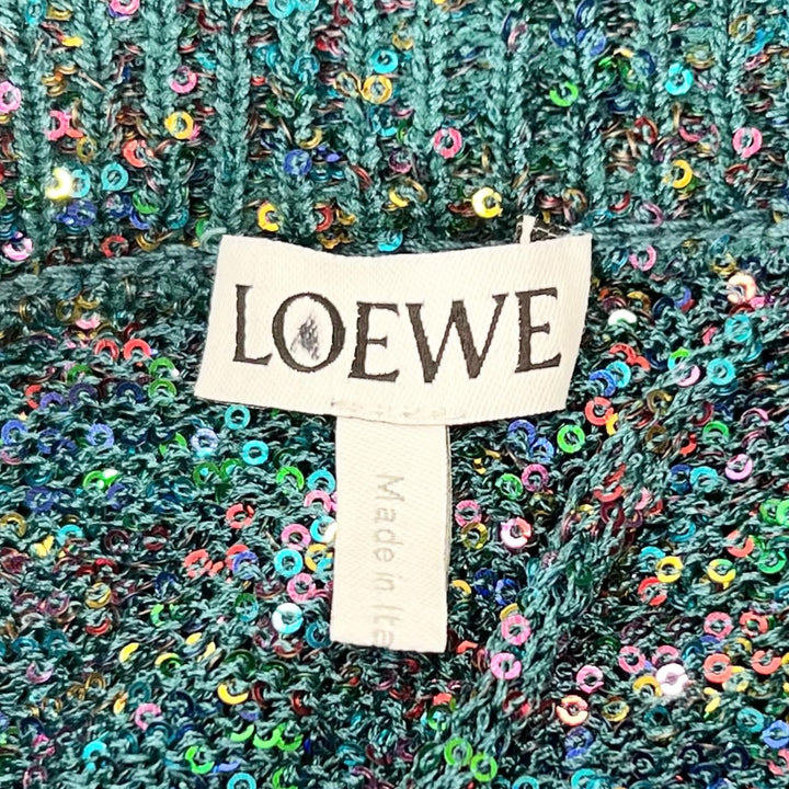 Excellent LOEWE skirt Long dress with sequined petticoat green polyamide Women
