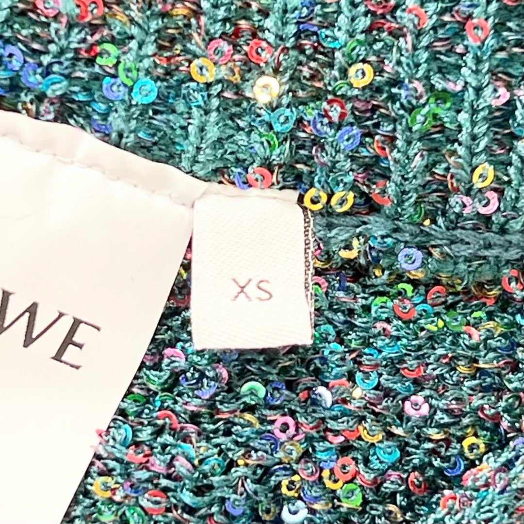 Excellent LOEWE skirt Long dress with sequined petticoat green polyamide Women