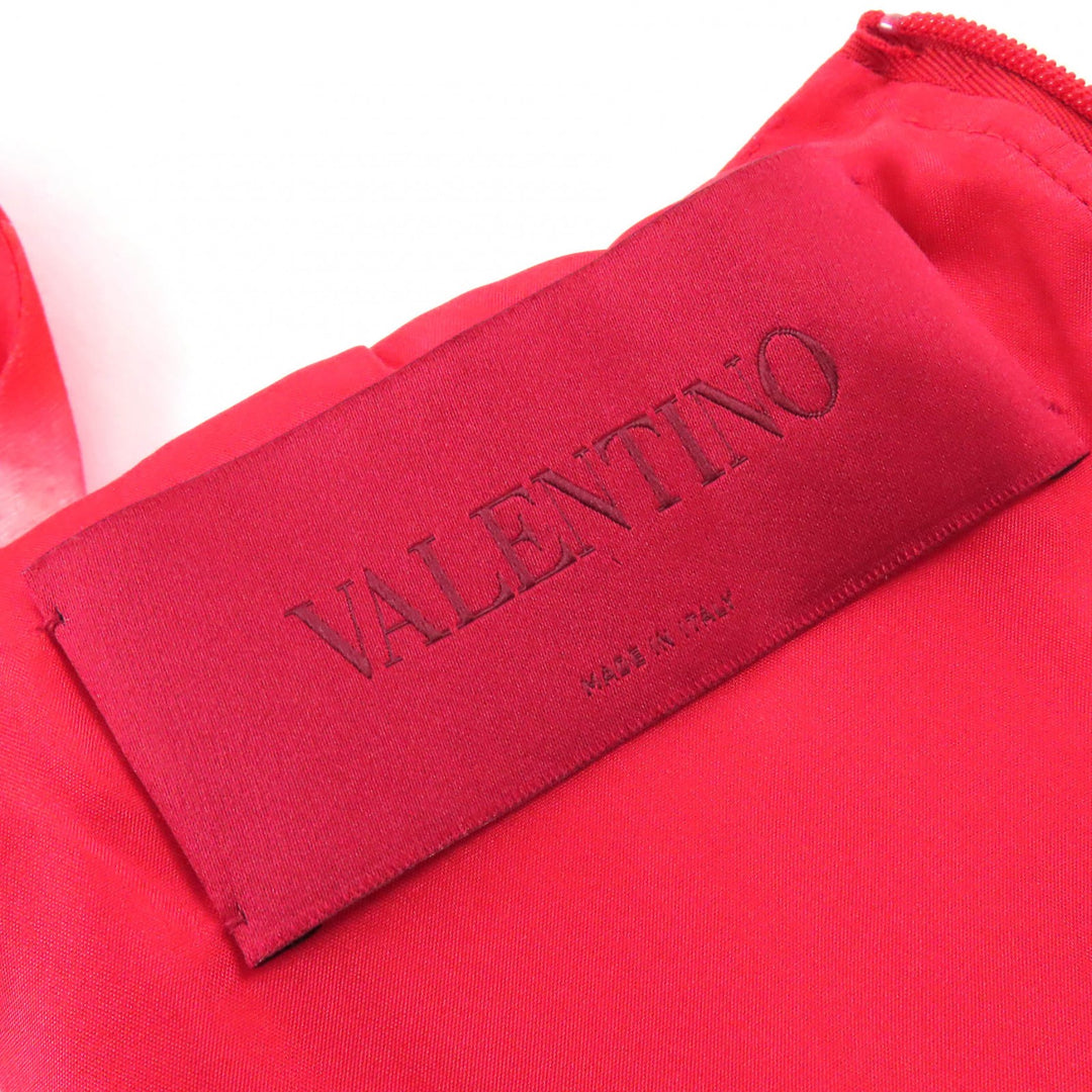 Excellent VALENTINO one piece LAMOUR Heart print short-sleeved mini dress Red