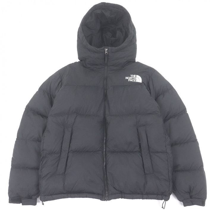 Great THE NORTH FACE Down jacket Nuptse Hoodie Hooded black Nylon mens L ND92331