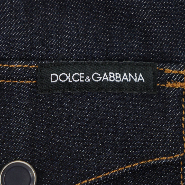 Excellent DOLCE&GABBANA Long sleeve shirt Black tag denim shirt Indigo 42 G5GB1D