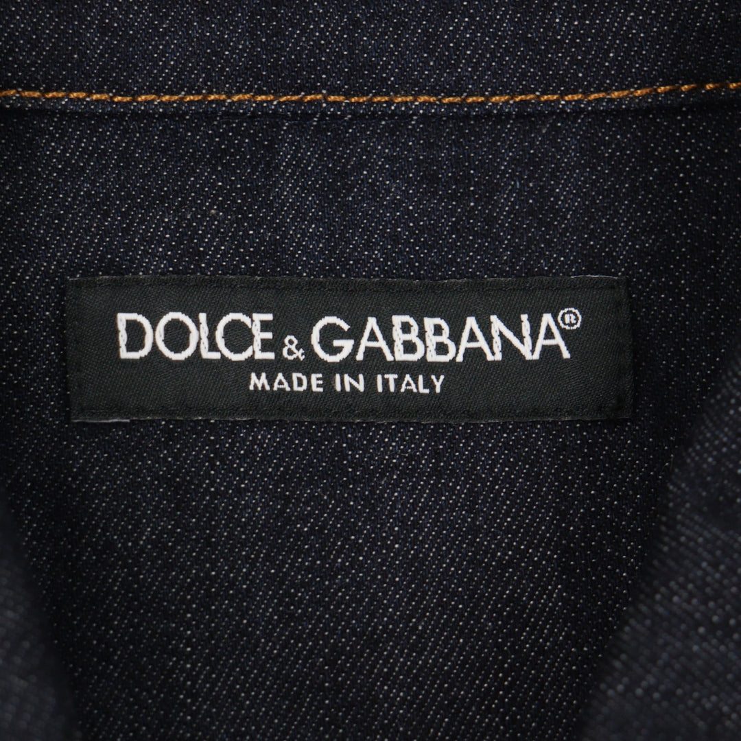 Excellent DOLCE&GABBANA Long sleeve shirt Black tag denim shirt Indigo 42 G5GB1D