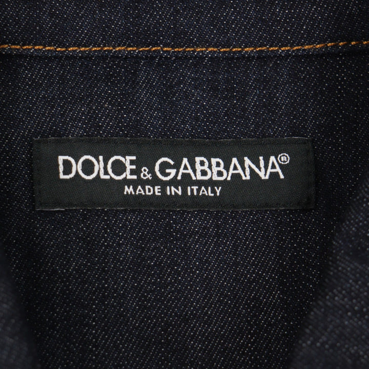 Excellent DOLCE&GABBANA Long sleeve shirt Black tag denim shirt Indigo 42 G5GB1D