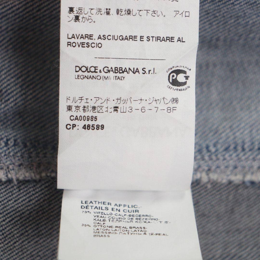Excellent DOLCE&GABBANA Long sleeve shirt Black tag denim shirt Indigo 42 G5GB1D