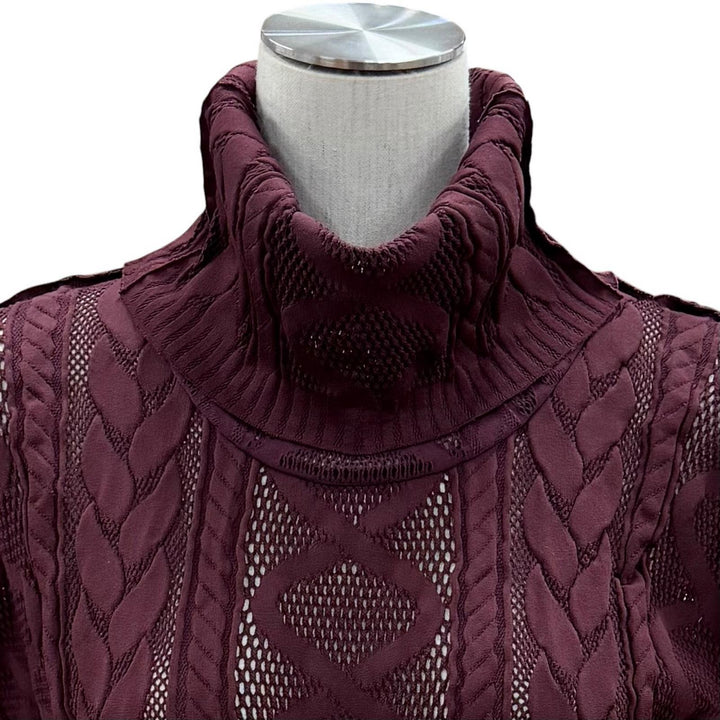 Excellent PLEATS PLEASE knit Bordeaux Nylon Women 3 PP94LK923