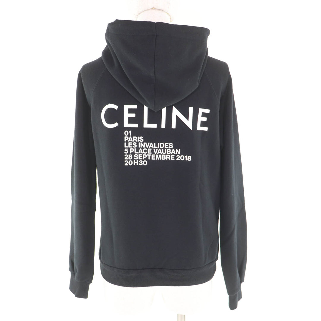 Great CELINE hoodie Hedi Slimane era back logo pullover black cotton S 2Y006632E