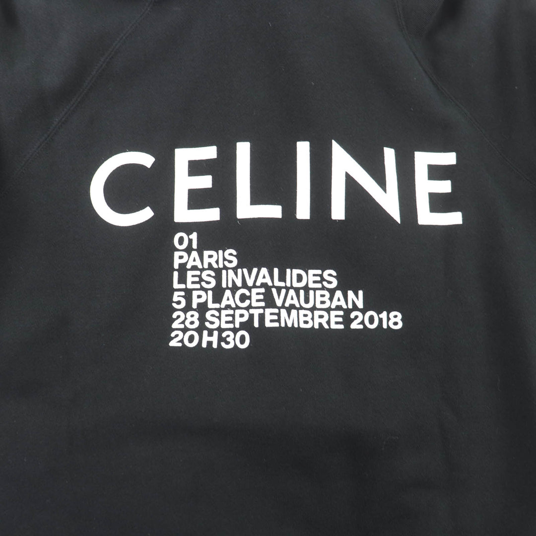 Great CELINE hoodie Hedi Slimane era back logo pullover black cotton S 2Y006632E
