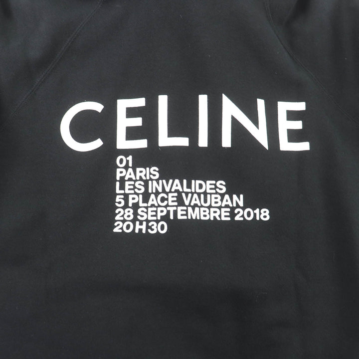 Great CELINE hoodie Hedi Slimane era back logo pullover black cotton S 2Y006632E