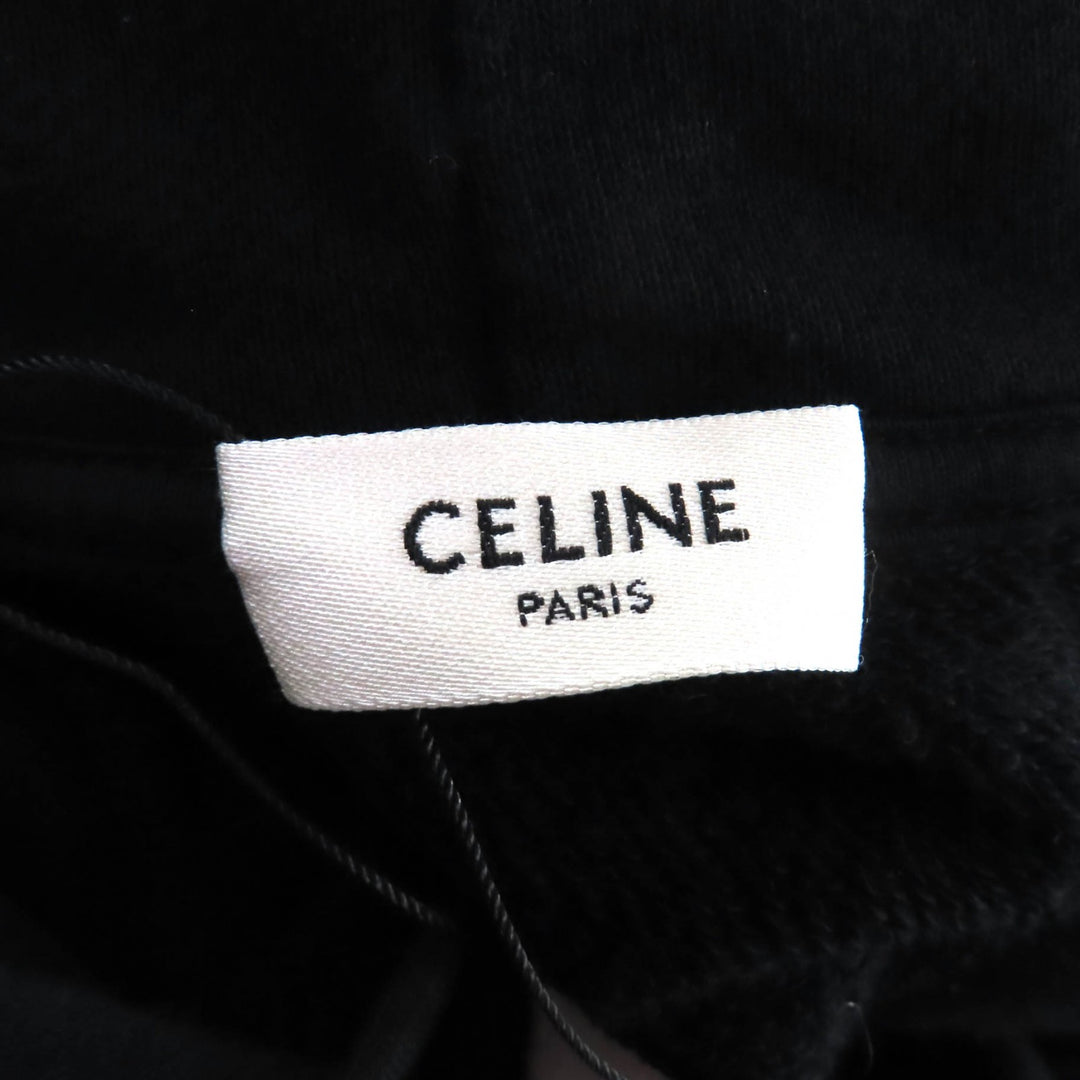 Great CELINE hoodie Hedi Slimane era back logo pullover black cotton S 2Y006632E