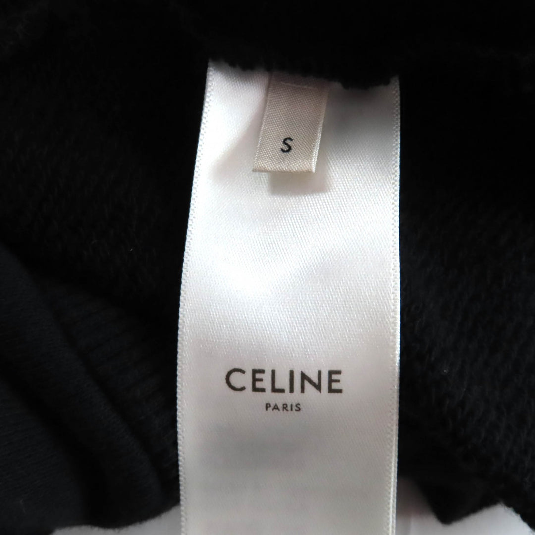 Great CELINE hoodie Hedi Slimane era back logo pullover black cotton S 2Y006632E