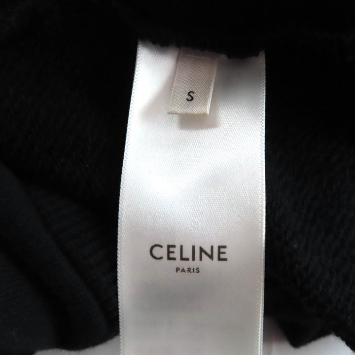 Great CELINE hoodie Hedi Slimane era back logo pullover black cotton S 2Y006632E