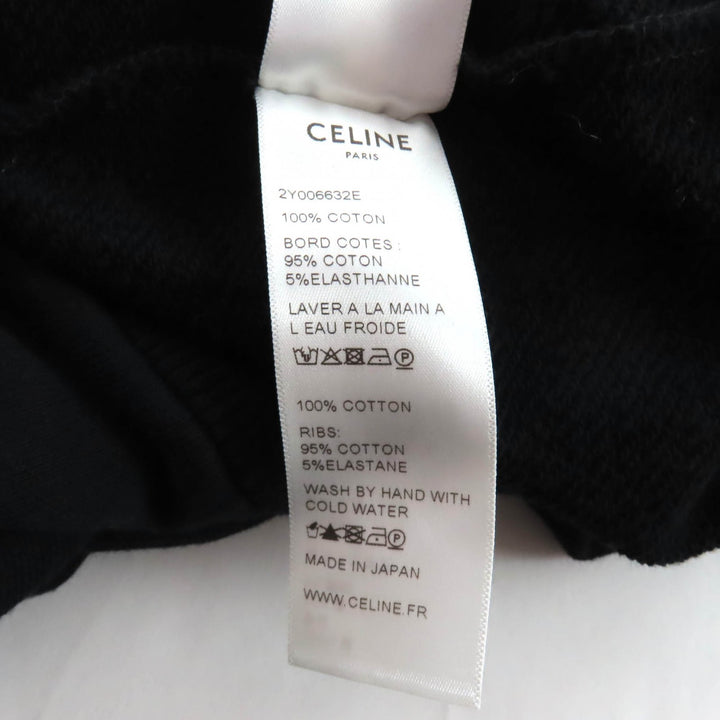 Great CELINE hoodie Hedi Slimane era back logo pullover black cotton S 2Y006632E