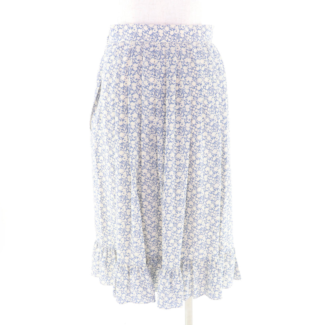Excellent CELINE flare skirt Hedi Slimane era floral print silk 38 2J264757L