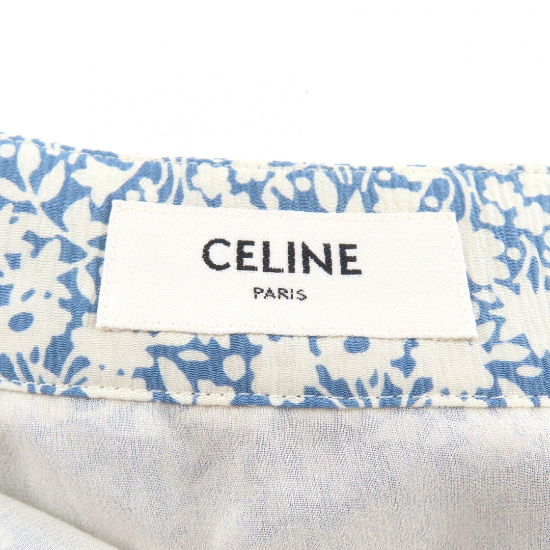 Excellent CELINE flare skirt Hedi Slimane era floral print silk 38 2J264757L
