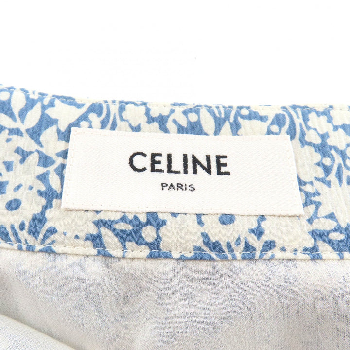 Excellent CELINE flare skirt Hedi Slimane era floral print silk 38 2J264757L