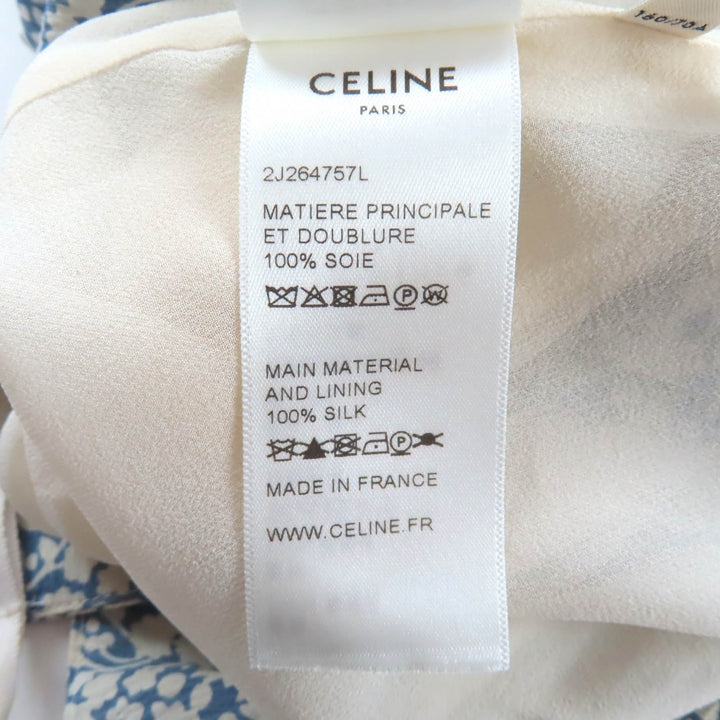 Excellent CELINE flare skirt Hedi Slimane era floral print silk 38 2J264757L