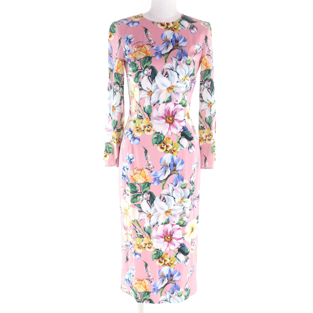 Excellent DOLCE&GABBANA one piece Floral print silk top silk 36 F6GAVT/FSA7G