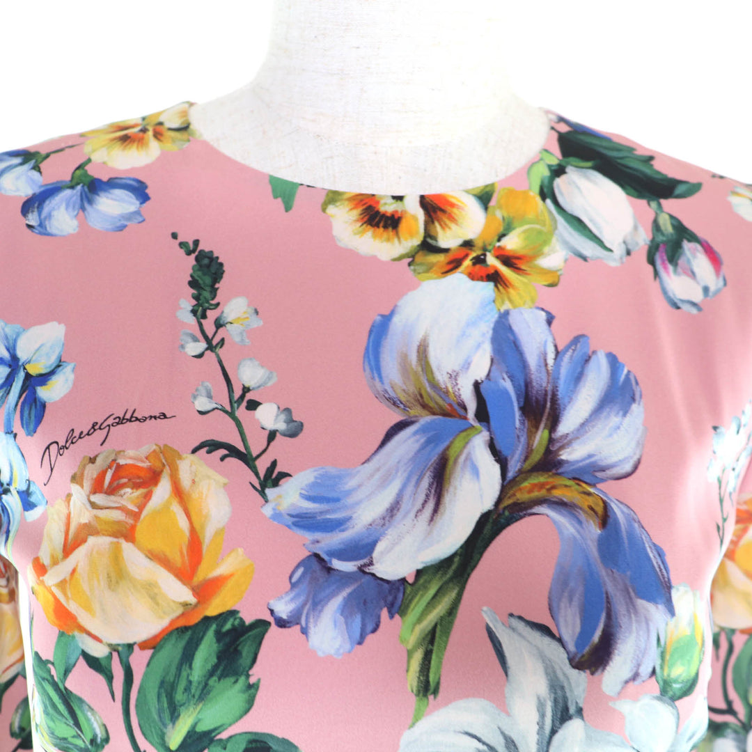 Excellent DOLCE&GABBANA one piece Floral print silk top silk 36 F6GAVT/FSA7G