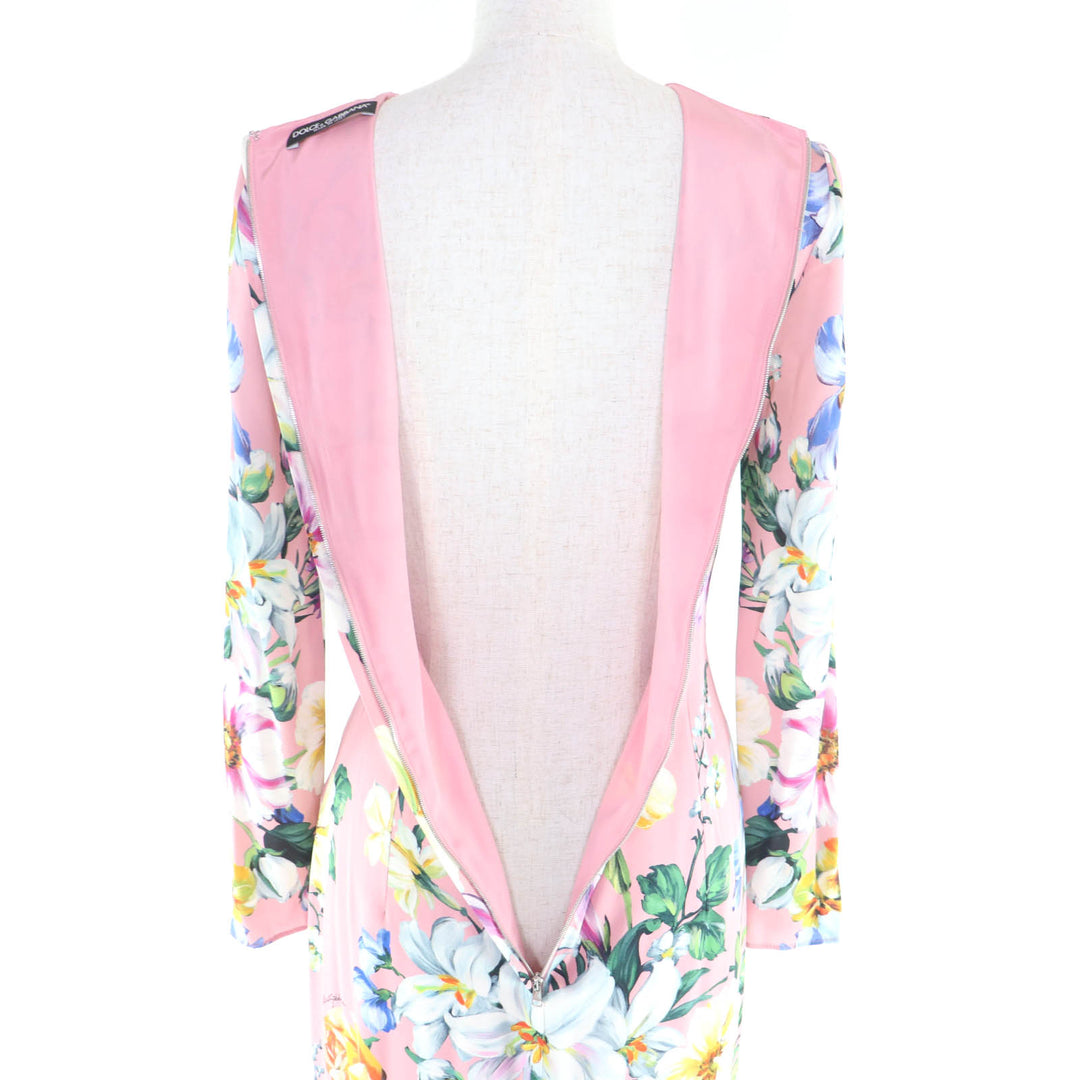 Excellent DOLCE&GABBANA one piece Floral print silk top silk 36 F6GAVT/FSA7G