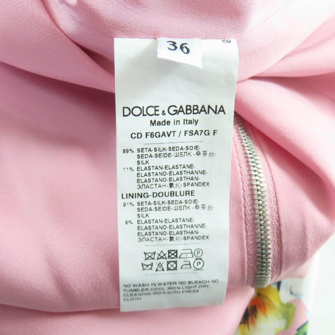 Excellent DOLCE&GABBANA one piece Floral print silk top silk 36 F6GAVT/FSA7G