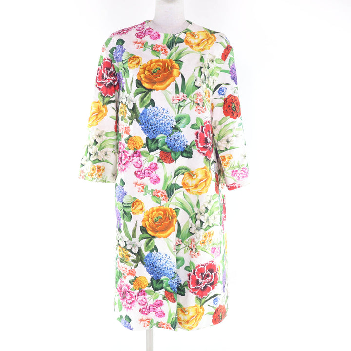 Excellent DOLCE&GABBANA coat Floral print Multi cotton Women 36 F0AG8T/FSFOA