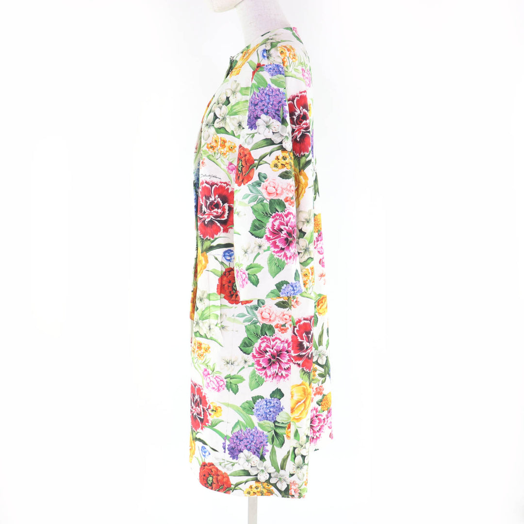 Excellent DOLCE&GABBANA coat Floral print Multi cotton Women 36 F0AG8T/FSFOA