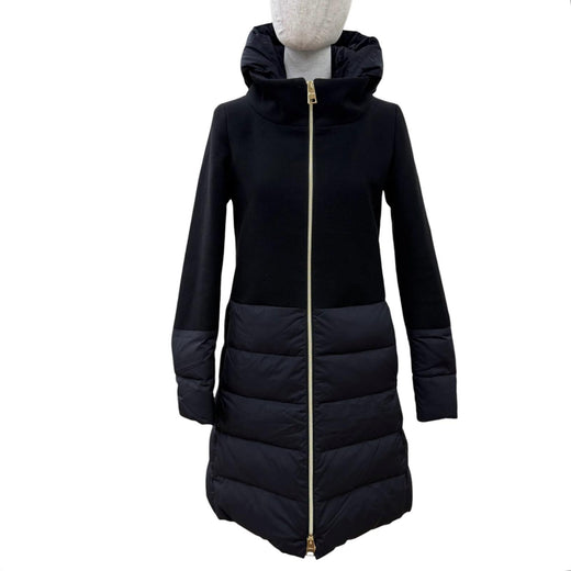 Great Herno down coat DIAGONAL WOOL AND NUAGE PARKA black wool Women 38 PI0848D