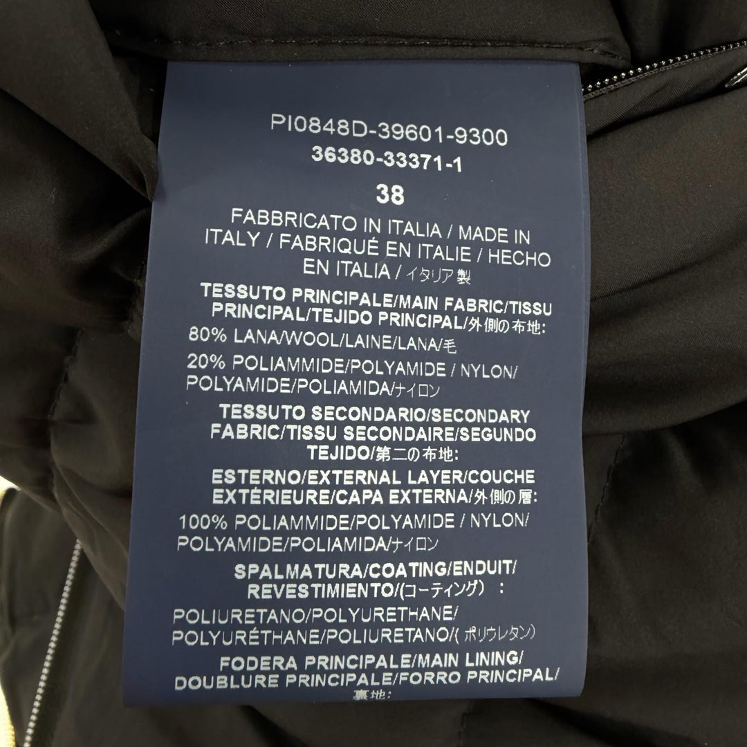 Great Herno down coat DIAGONAL WOOL AND NUAGE PARKA black wool Women 38 PI0848D