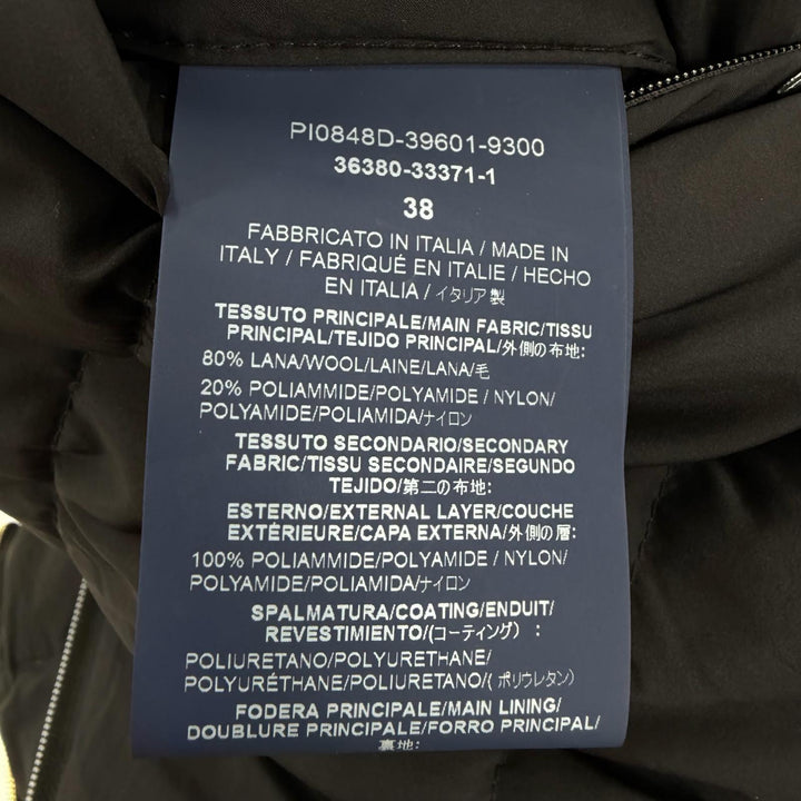 Great Herno down coat DIAGONAL WOOL AND NUAGE PARKA black wool Women 38 PI0848D