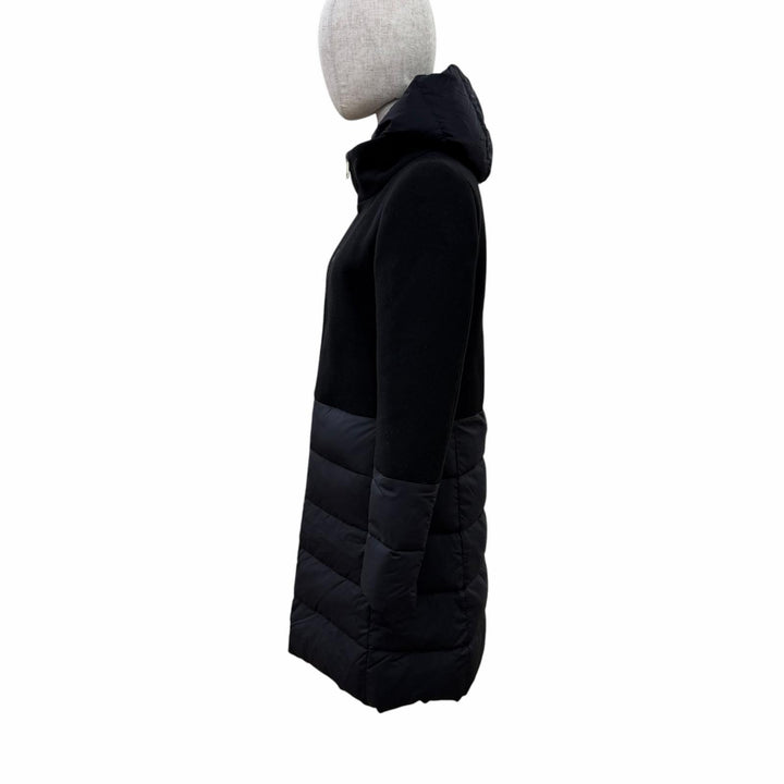 Great Herno down coat DIAGONAL WOOL AND NUAGE PARKA black wool Women 38 PI0848D