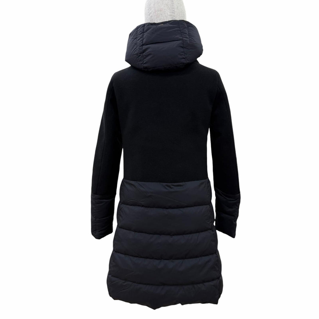 Great Herno down coat DIAGONAL WOOL AND NUAGE PARKA black wool Women 38 PI0848D
